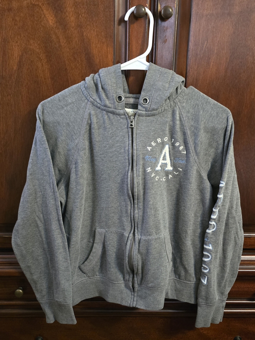 Aeropostale Womens' Gray Zip-Up Hoodie Jacket